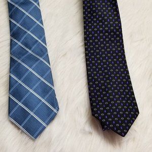 lot 2 mens‎ necktie blue  huntington and tasso ella